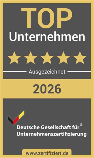 TOP Unternehmen 2026 – Ausgezeichnet von der Deutschen Gesellschaft für Unternehmenszertifizierung